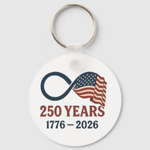 250 Years Anniversary 1776-2026 USA Patriotic  Keychain