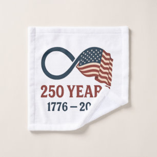 250 Years Anniversary 1776-2026 USA Patriotic  Wash Cloth