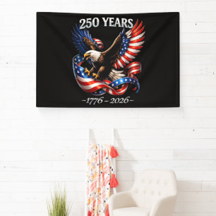250 Years Anniversary Eagle American Flag Banner
