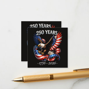 250 Years Anniversary Eagle American Flag Enclosure Card