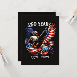 250 Years Anniversary Eagle American Flag Invitation