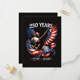 250 Years Anniversary Eagle American Flag Invitation Postcard