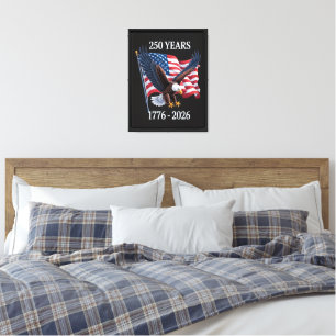 250 Years Anniversary Usa American Flag 1776-2026 Canvas Print