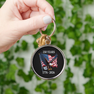 250 Years Anniversary Usa American Flag 1776-2026 Keychain