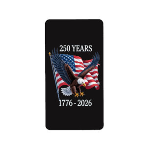 250 Years Anniversary Usa American Flag 1776-2026 Label