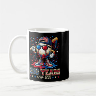 250 Years Boys Girls Cool Baseball Ice Cream Drip Coffee Mug
