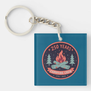 250 Years Campfire Crew 1776 2026 America Annivers Keychain