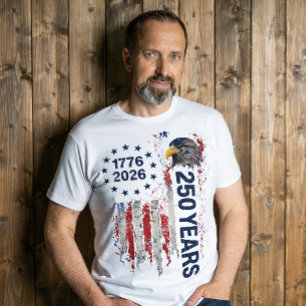 250 Years Celebration Grungy American Flag Eagle Tri-Blend Shirt