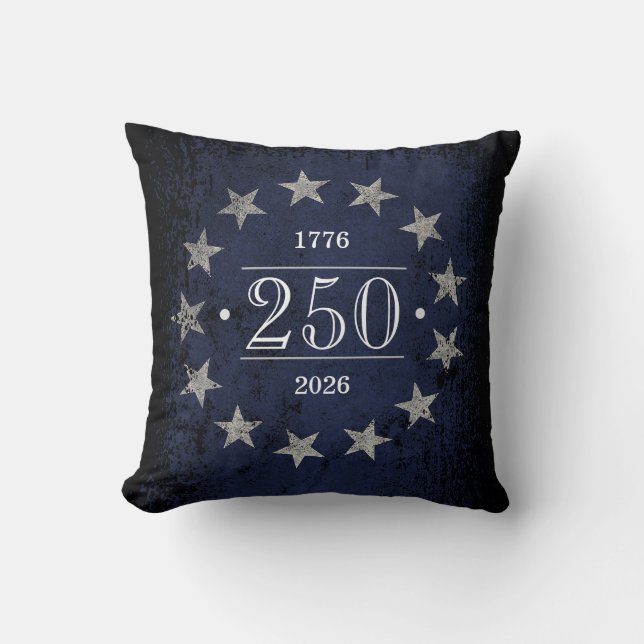 250 Years Customizable American Flag 2-Sided Throw Pillow (Front)