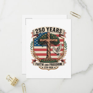 250 Years Faith and Freedom Invitation Postcard