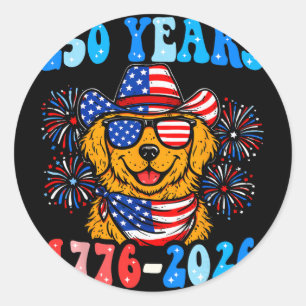 250 Years Golden Retriever 1776-2026 250th Anniver Classic Round Sticker
