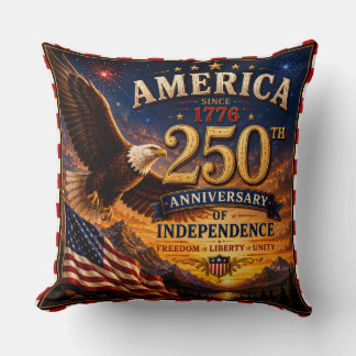 250 Years Independence July 4th Celebration Throw Pillow
