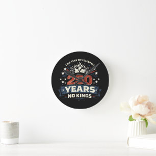 250 Years No Kings Patriotic Round Clock