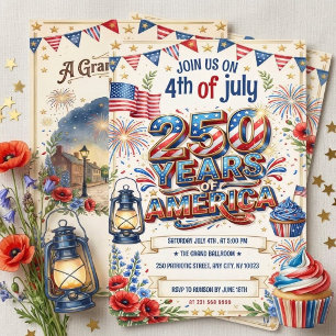 250 Years of America 4th of July Party Invitation