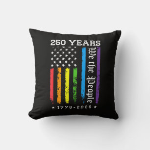 250 Years of American 250th Anniversary US LGBT Pr Throw Pillow