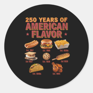 250 Years Of American Food Flavour History Design Classic Round Sticker