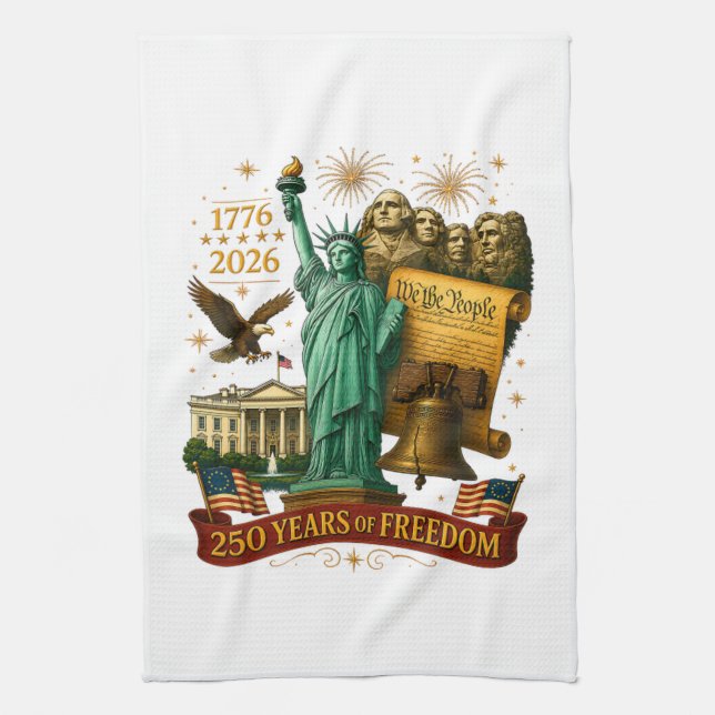 250 Years of American Freedom Kitchen Towel (Vertical)