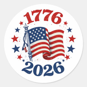 250 Years of American Independence Patriotic Classic Round Sticker