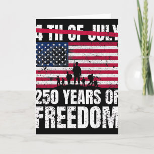 250 Years Of Defending Liberty Patriotic Usa Flag Card