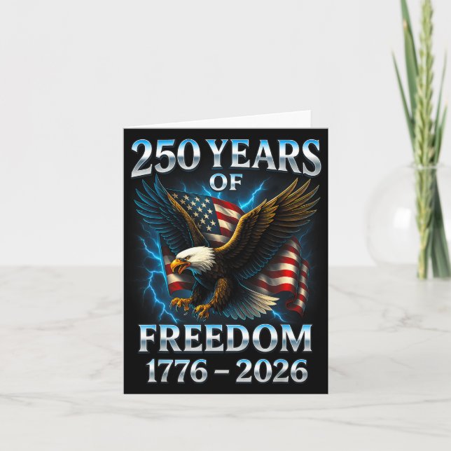 250 Years Of Dom 1776 2026 Bald Eagle 250th Birthd Card (Front)