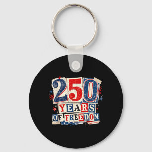 250 Years of dom Ransom Note Patriotic Vintage Keychain