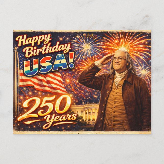 250 Years of Excellence Benjamin Franklin USA  Postcard (Front)