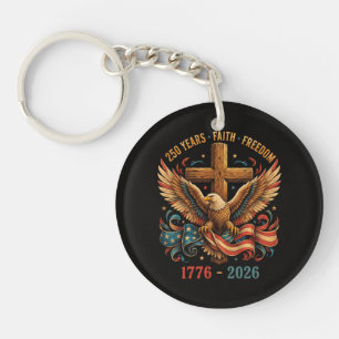 250 Years of Faith and Freedom Patriotic Eagle Keychain