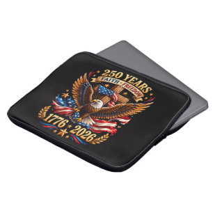 250 Years of Faith Freedom Eagle Patriotic Laptop Sleeve