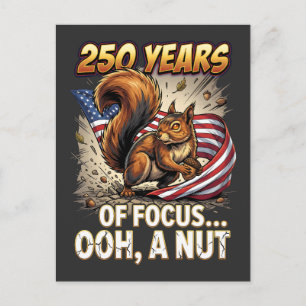 250 Years of Focus Ooh A Nut Squirrel Art Postcard
