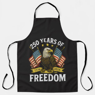 250 years of freedom 1776 2026 bald eagle apron