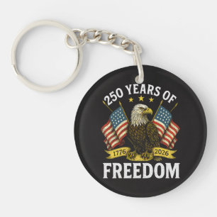 250 Years of Freedom 1776 2026 Bald Eagle Keychain