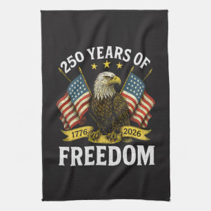 250 years of freedom 1776 2026 bald eagle kitchen towel