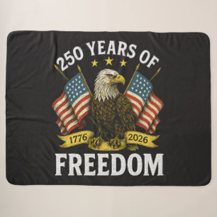 250 years of freedom 1776 2026 bald eagle sherpa blanket