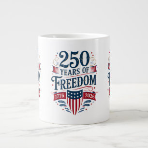 250 Years of Freedom 1776 2026 July 4th 250th Birt Large Coffee Mug