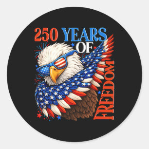 250 Years Of Freedom 1776 2026 Patriotic Ld Eagle Classic Round Sticker
