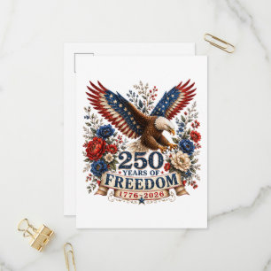 250 Years of Freedom Eagle 250th Anniversary USA Invitation Postcard