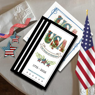 250 Years of Freedom Elegant Patriotic Black Guest Napkin