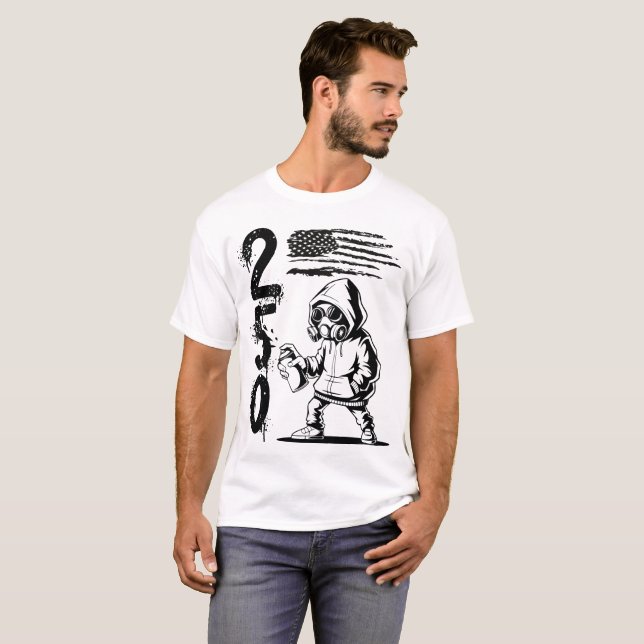 250 Years of Freedom Funny Eagle 4th of July 2026  T-Shirt (Front Full)