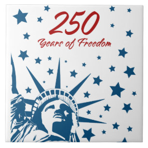250 Years of Freedom Happy Birthday USA Patriotic  Tile