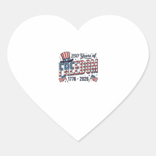 250 Years of Freedom Patriotic Anniversary Shirt_1 Heart Sticker
