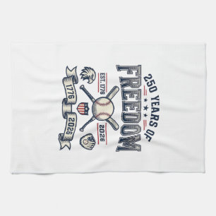 250 Years of Freedom Patriotic Baseball Design_1 Kitchen Towel