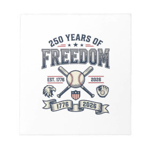 250 Years of Freedom Patriotic Baseball Design_1 Notepad