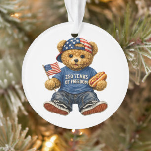 250 Years Of Freedom Teddy Bear  Ornament