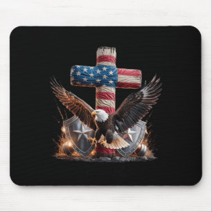 250 Years of Freedom with Cross 1776-2026 USA Mouse Pad