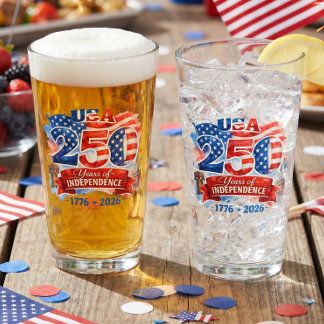 250 Years of Independence 4th of July Party Glass