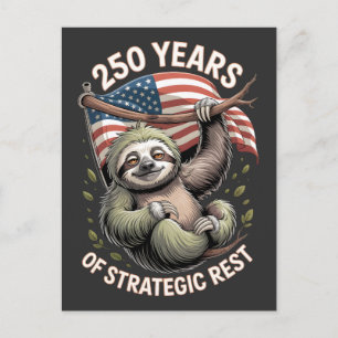 250 Years of Strategic Rest Sloth Art Postcard