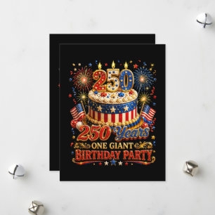 250 Years One Giant Birthday 250 Anniversary USA  Holiday Card