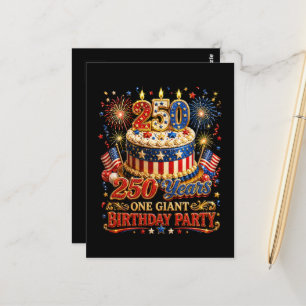 250 Years One Giant Birthday 250 Anniversary USA  Postcard