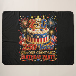 250 years one giant birthday 250 anniversary usa sherpa blanket