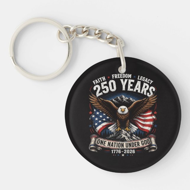 250 Years One Nation Under God Eagle Keychain (Front)